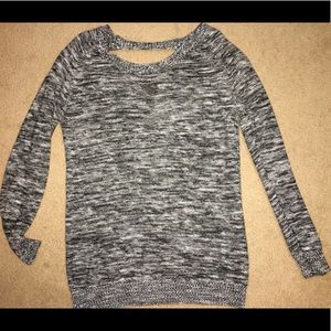 Scoop Neck Black and White Sweater